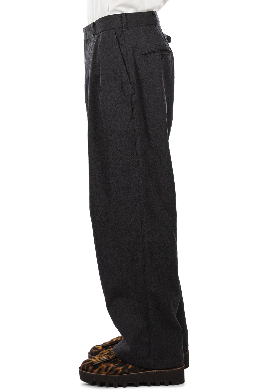 Nanamica (NAN) - Wool Gabardine Pleat Pants - Charcoal