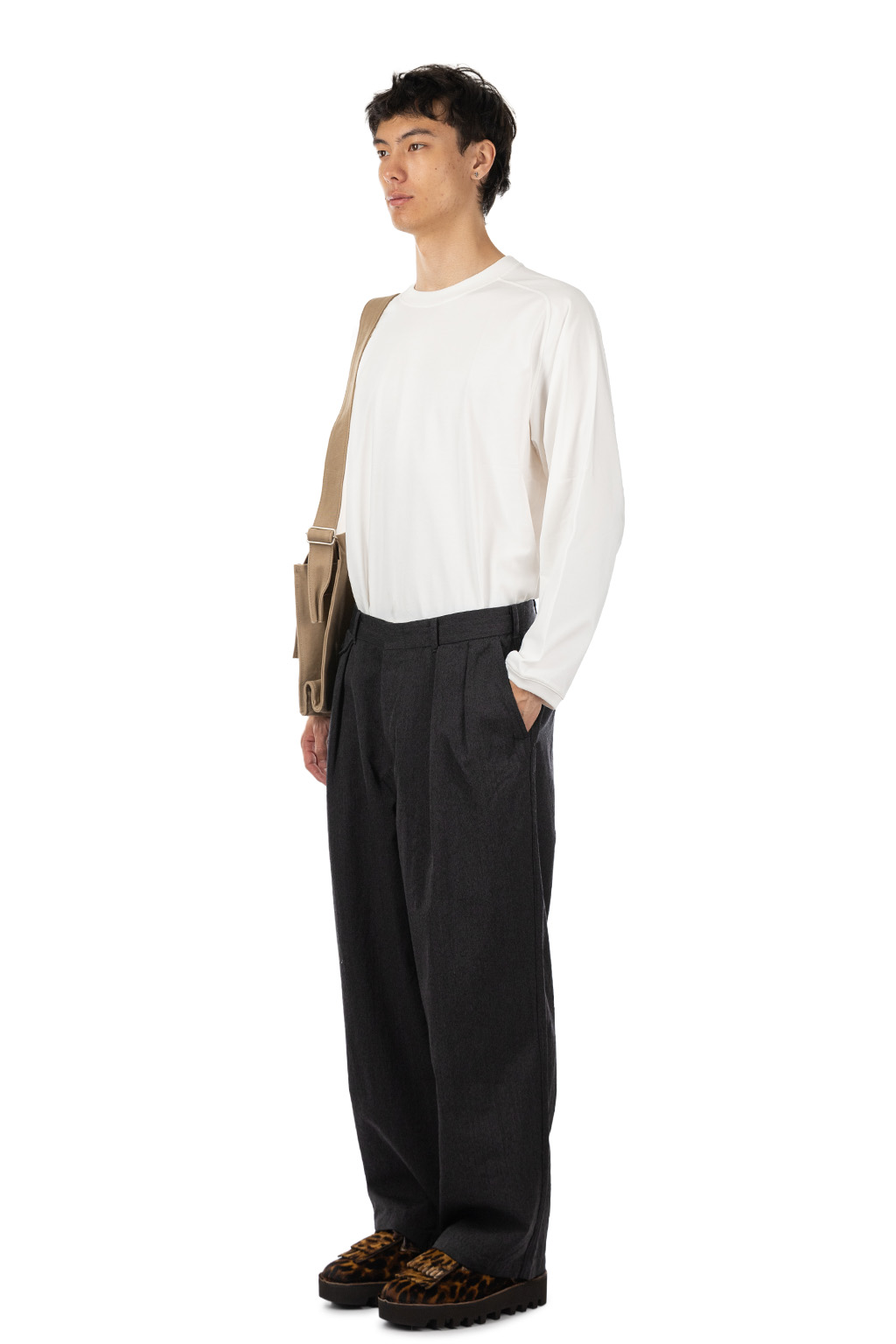 Nanamica (NAN) - Wool Gabardine Pleat Pants - Charcoal