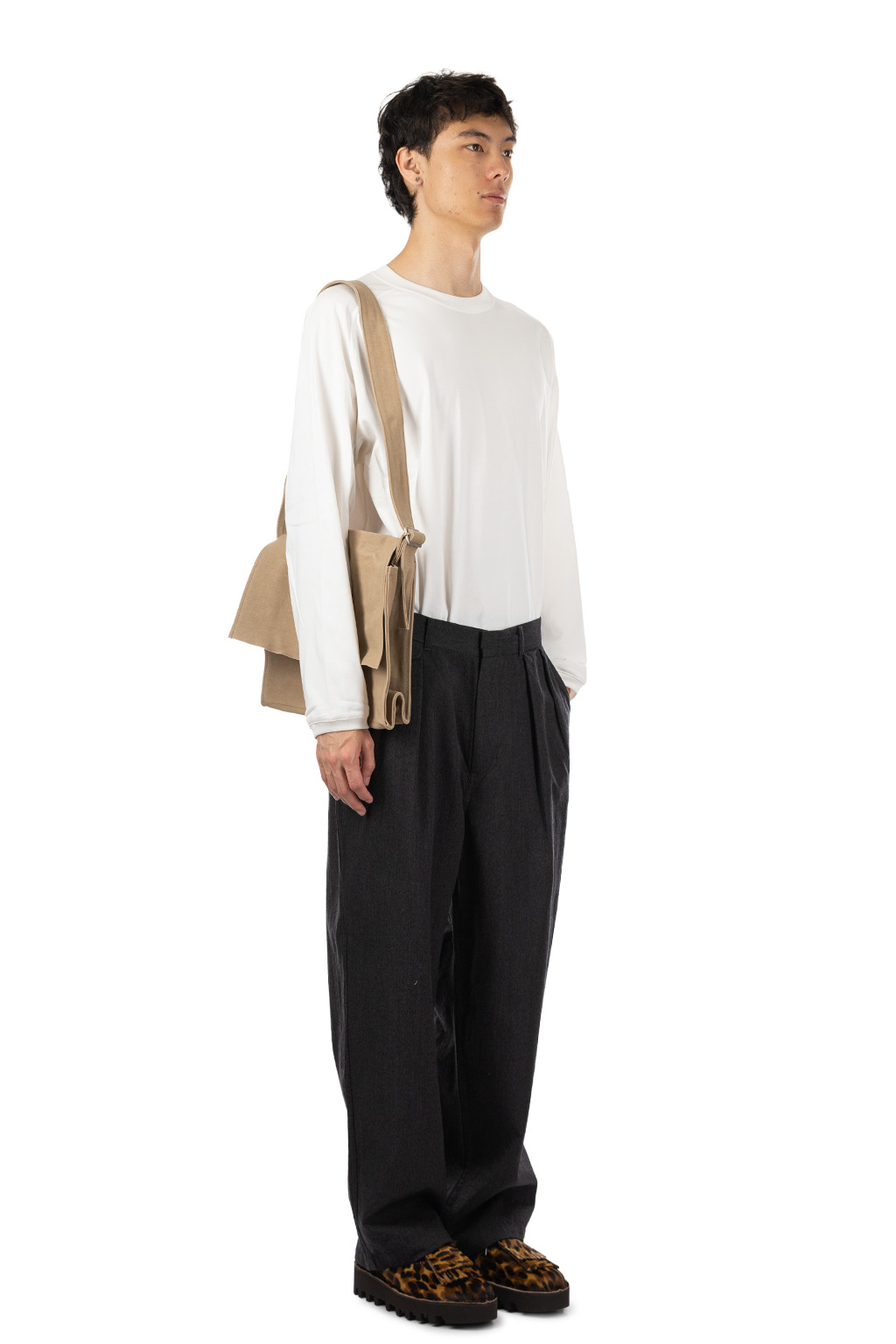 Nanamica (NAN) - Wool Gabardine Pleat Pants - Charcoal