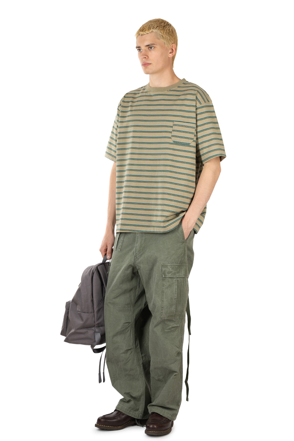 Nigel Cabourn - 7.8oz Border Half Sleeve T-Shirt - Green