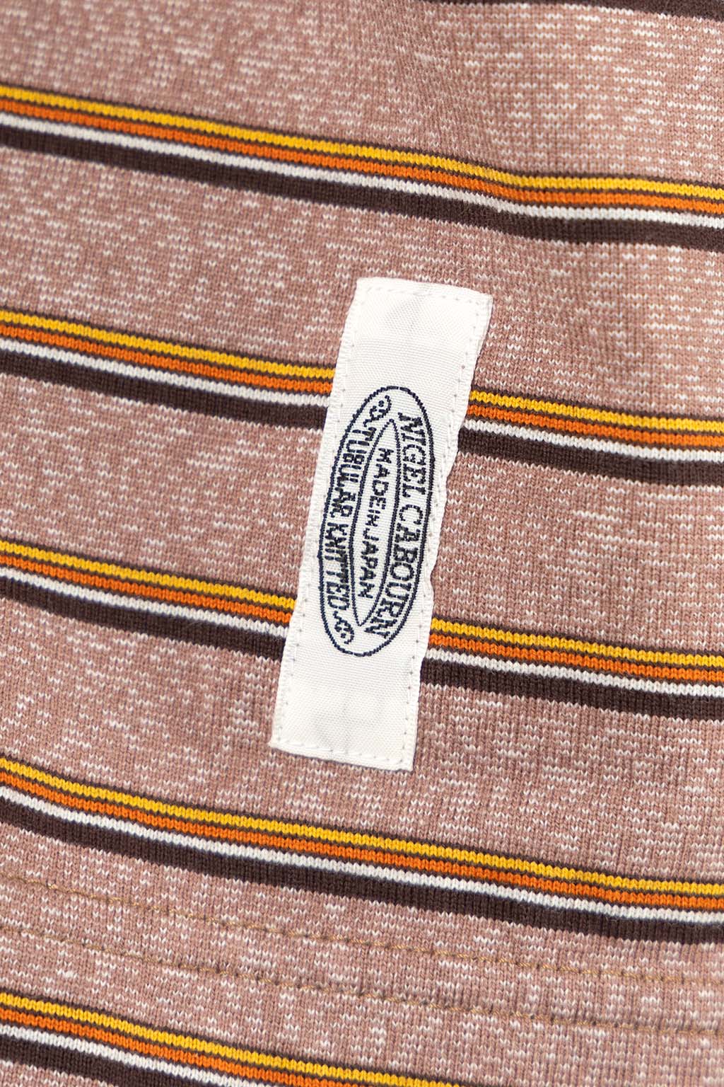 Nigel Cabourn - 7.8oz Border Half Sleeve T-Shirt - Light Brown