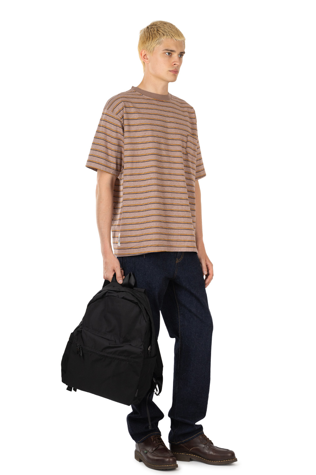 Nigel Cabourn - 7.8oz Border Half Sleeve T-Shirt - Light Brown