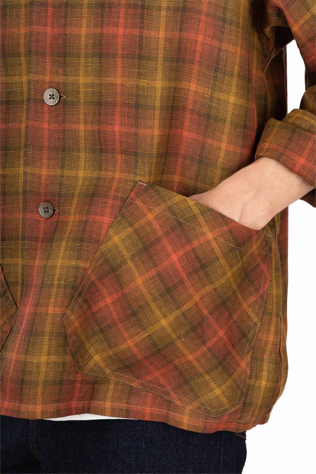 Nigel Cabourn - French Chore Jacket - Hemp Check - Red
