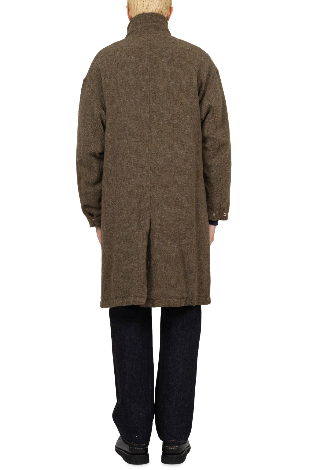 Nonnative - Wanderer Long Puff Coat Wool Herringbone Windstopper - Coyote