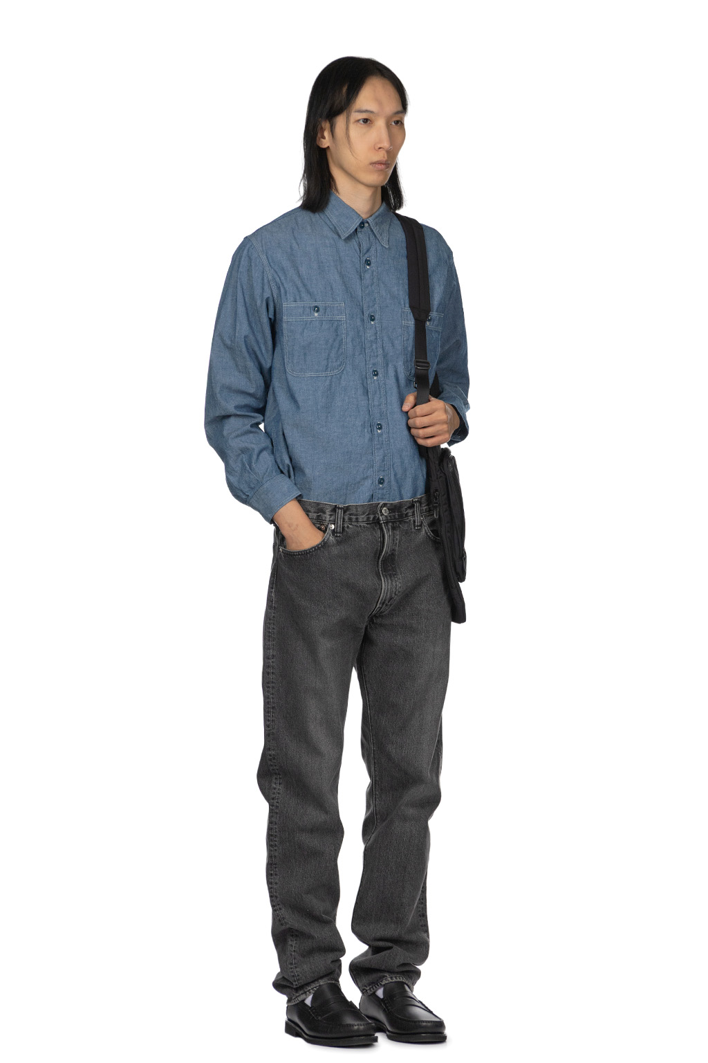 OrSlow 107 Ivy Fit Denim Black Denim Stone Wash