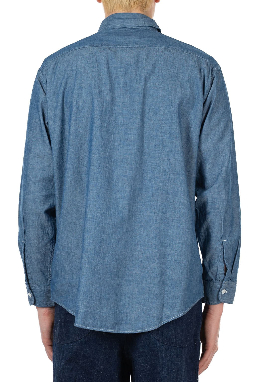 OrSlow - Chambray Work Shirt with Flap Pocket - Chambray