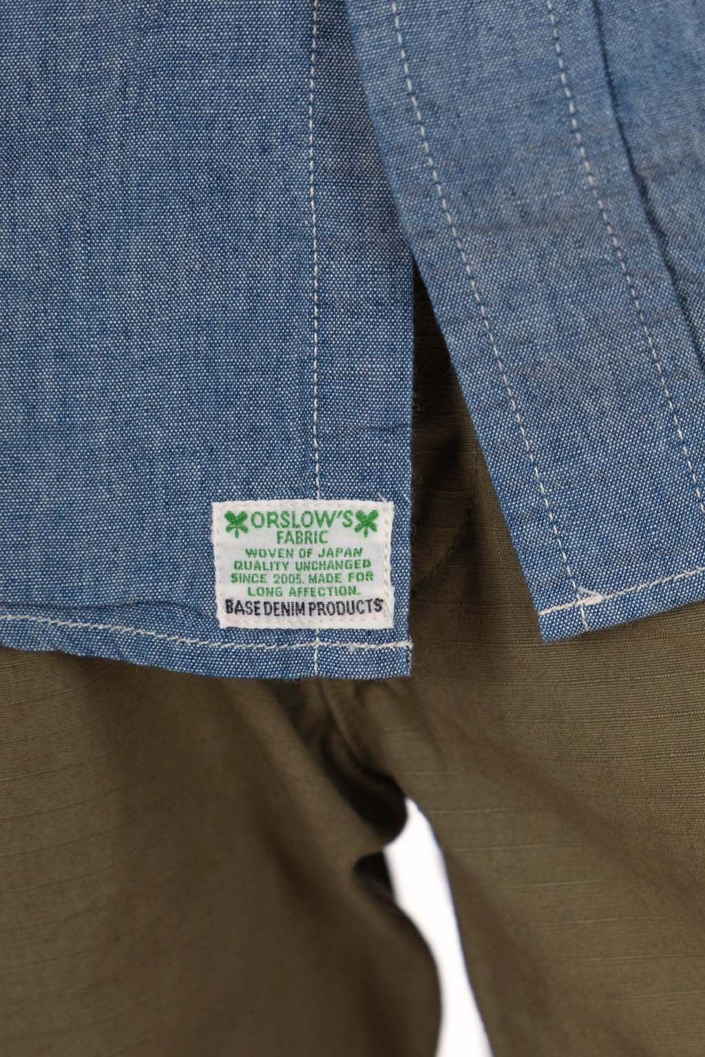 OrSlow - Chambray Work Shirt with Flap Pocket - Chambray