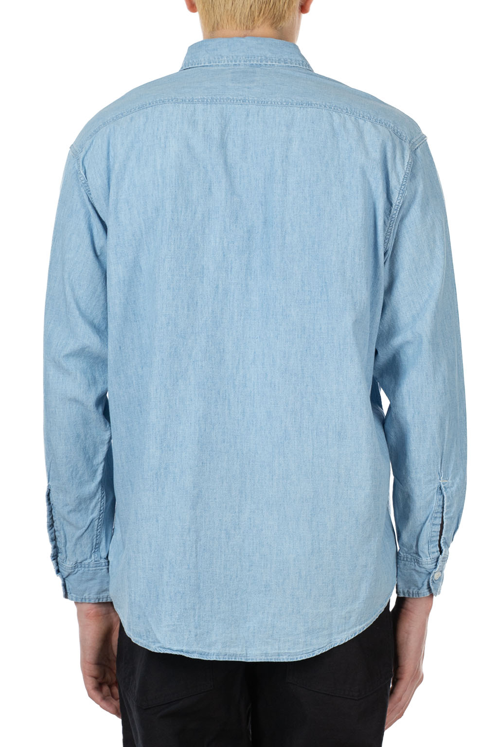 OrSlow - Chambray Work Shirt with Flap Pocket - Chambray Bleached