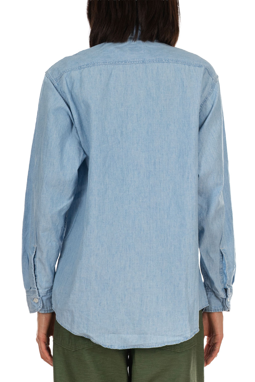 OrSlow - Chambray Work Shirt with Flap Pocket - Chambray Bleached
