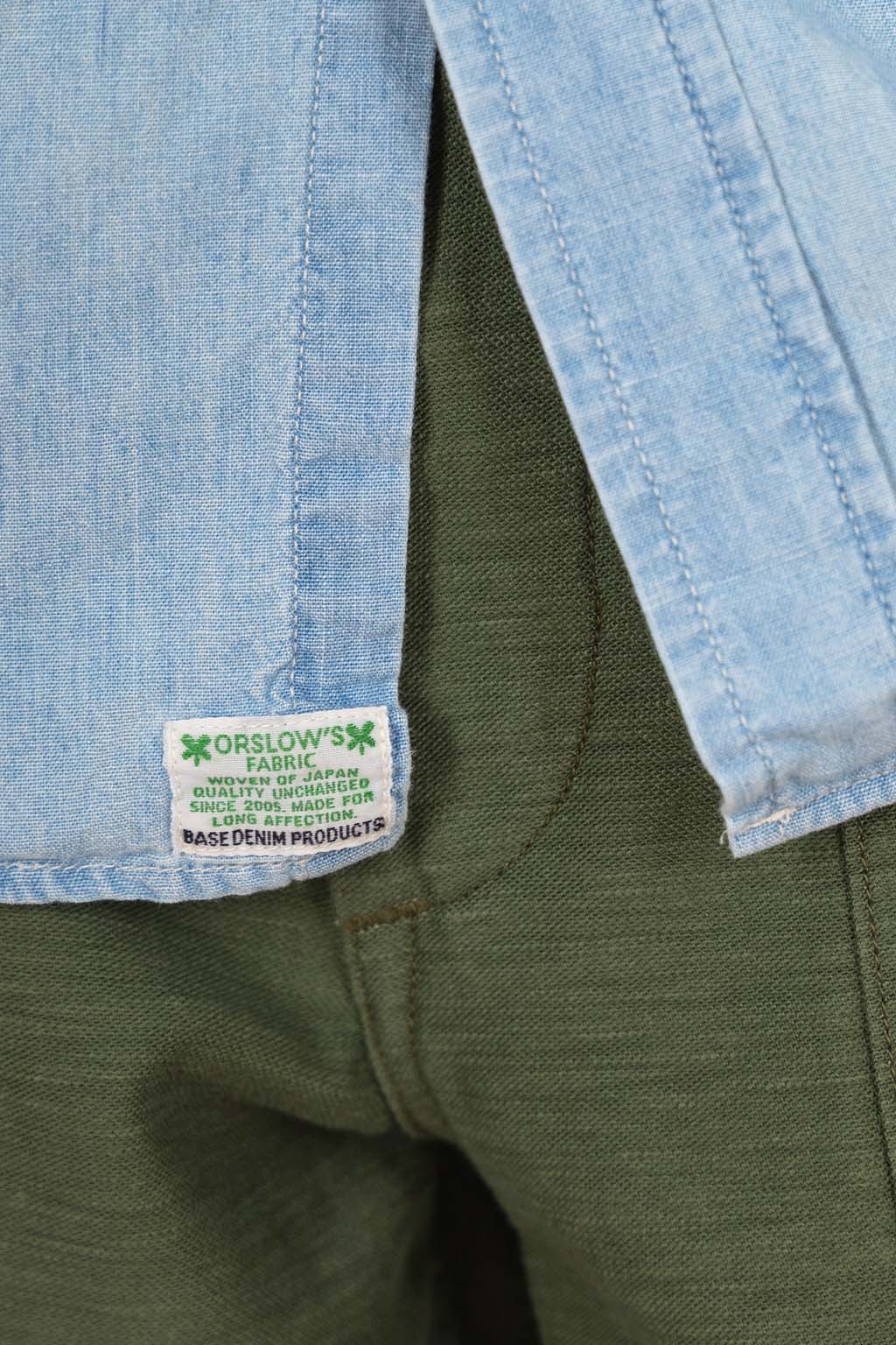 OrSlow - Chambray Work Shirt with Flap Pocket - Chambray Bleached