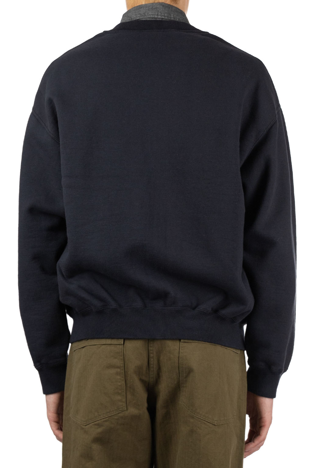 OrSlow - Front Zip Densely Knit Sweat Shirt - Dark Navy