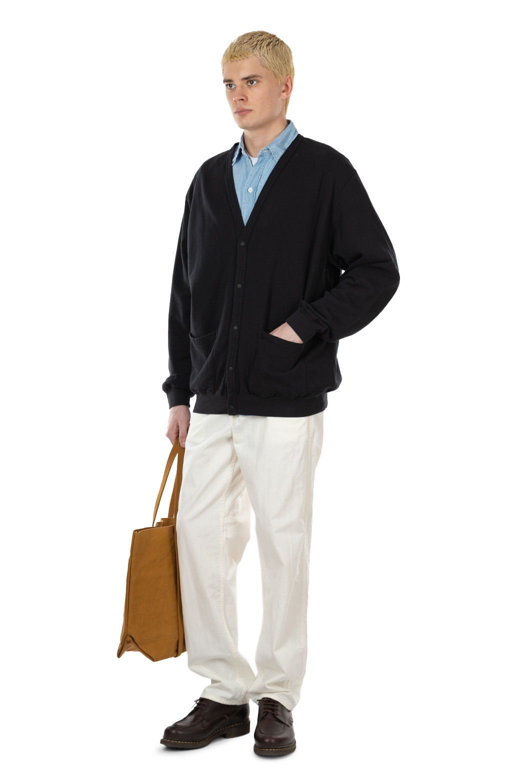 OrSlow - Light Weight French Terry Sweat Shirt Cardigan - Navy