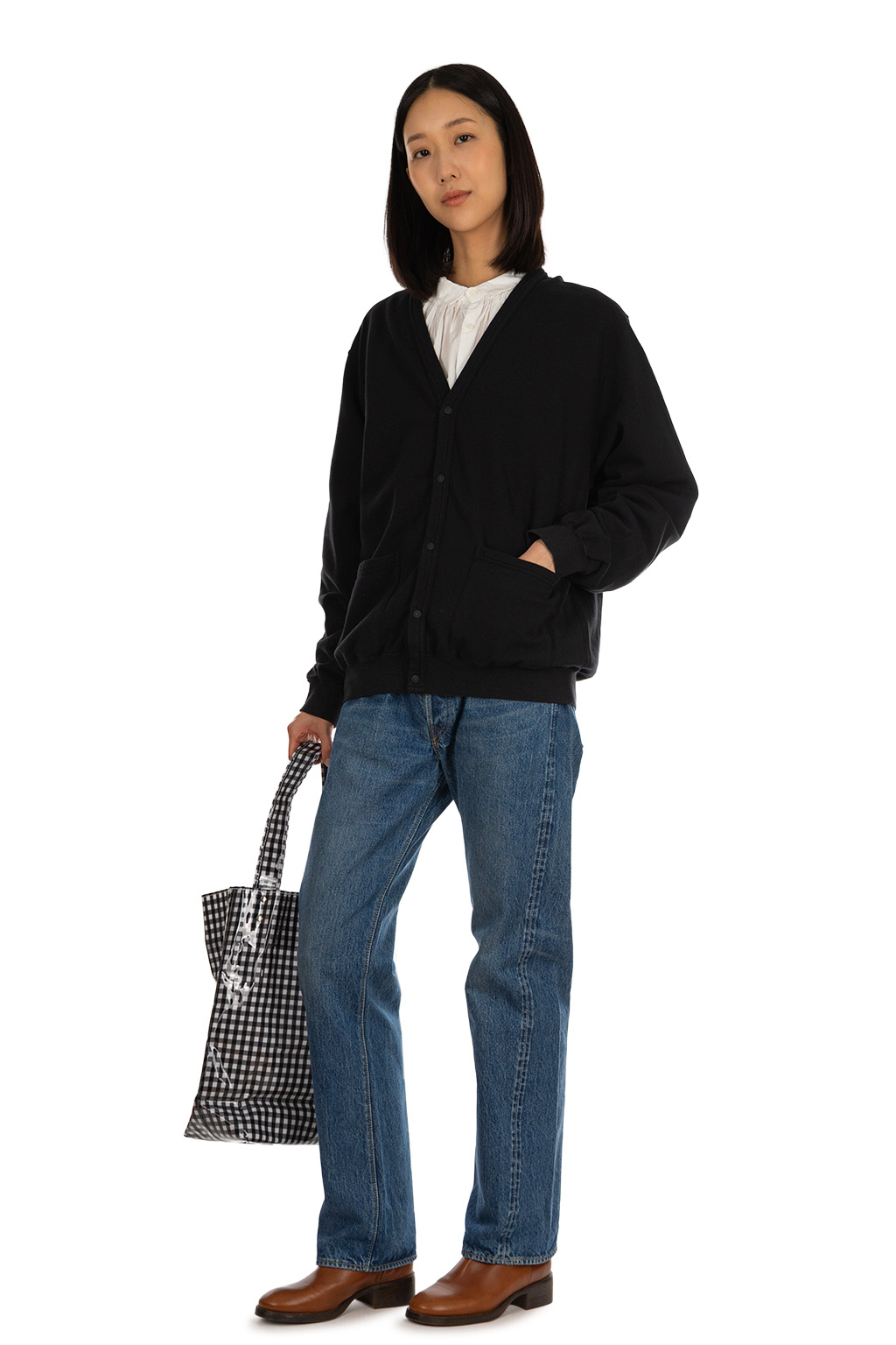 OrSlow - Light Weight French Terry Sweat Shirt Cardigan - Navy