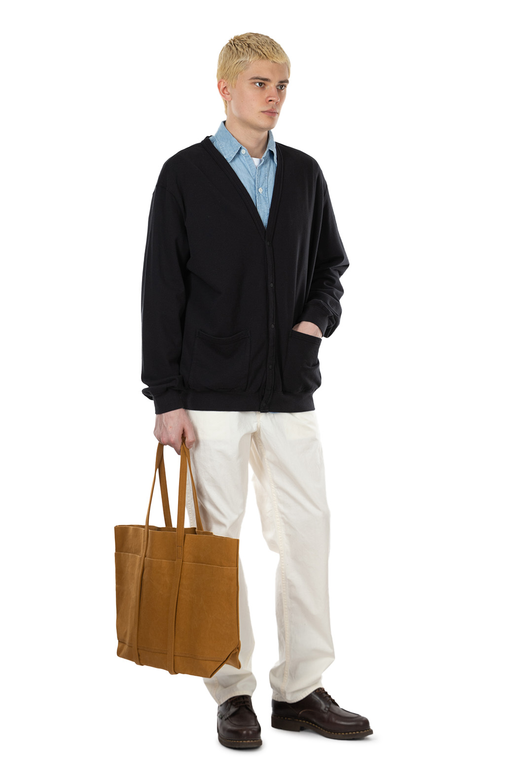 OrSlow - Light Weight French Terry Sweat Shirt Cardigan - Navy