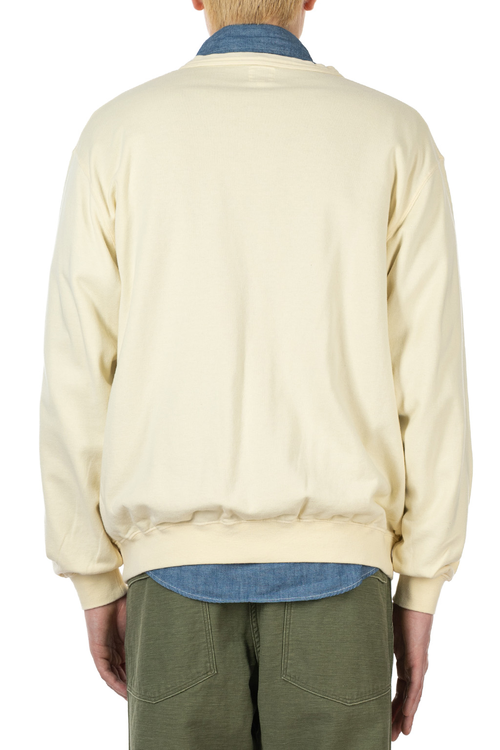 OrSlow - Light Weight French Terry Sweat Shirt Cardigan - Pale Yellow