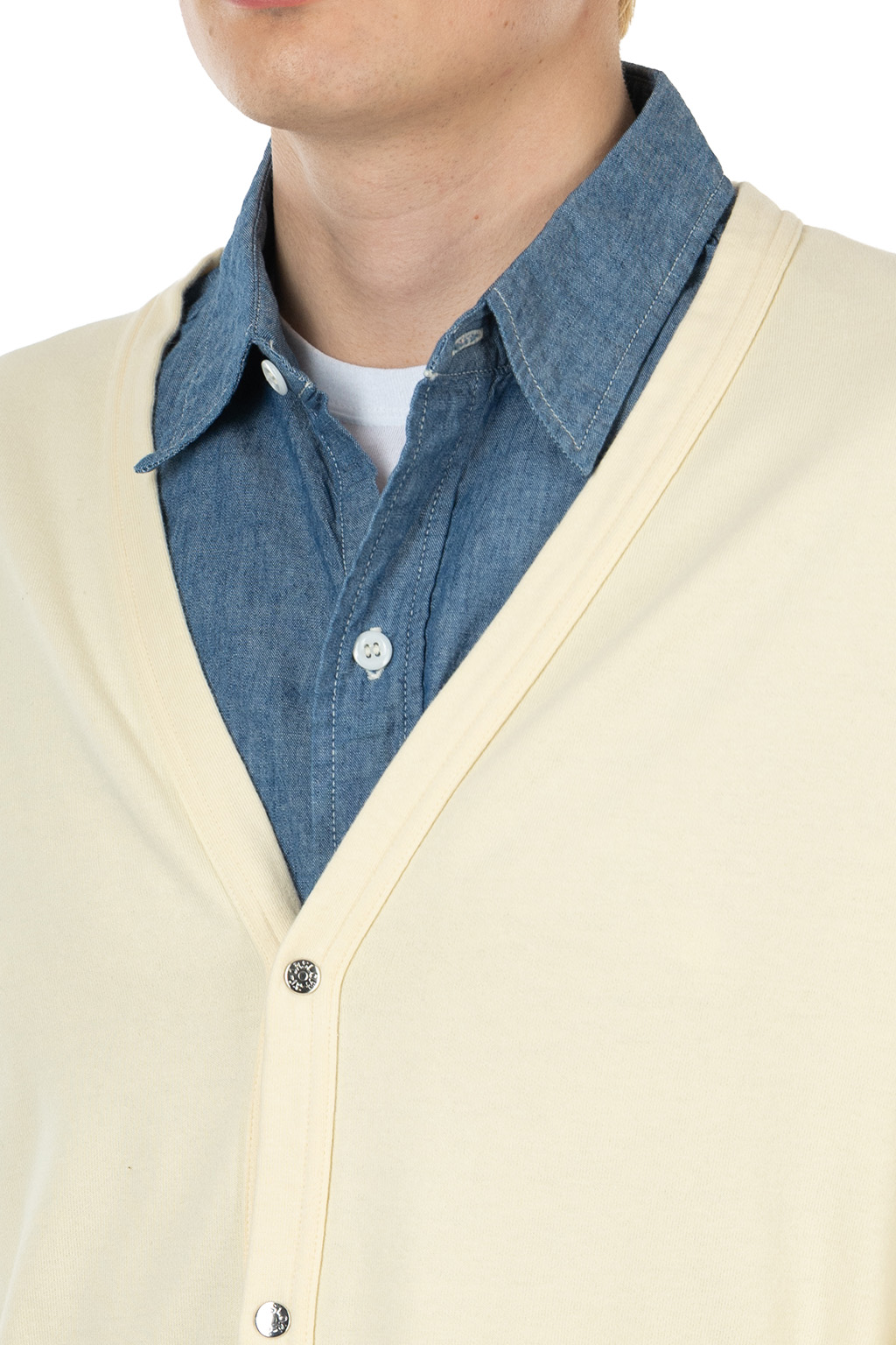OrSlow - Light Weight French Terry Sweat Shirt Cardigan - Pale Yellow