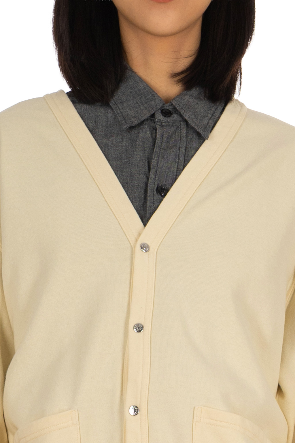 OrSlow - Light Weight French Terry Sweat Shirt Cardigan - Pale Yellow