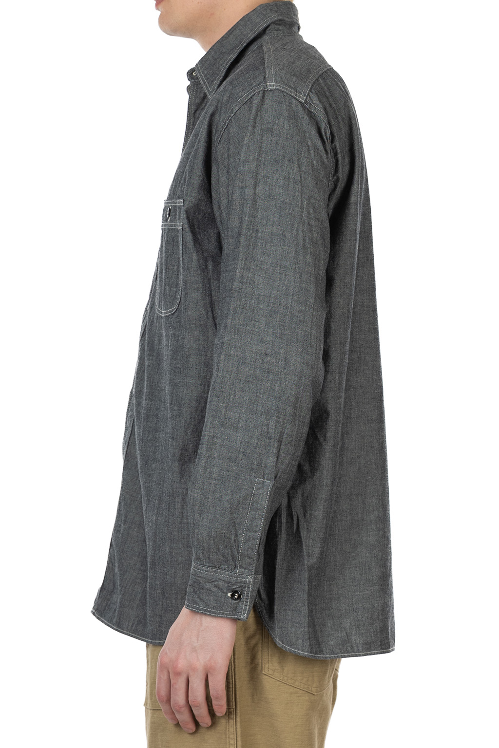 OrSlow - Relax Fit Black Chambray Work Shirt - Black