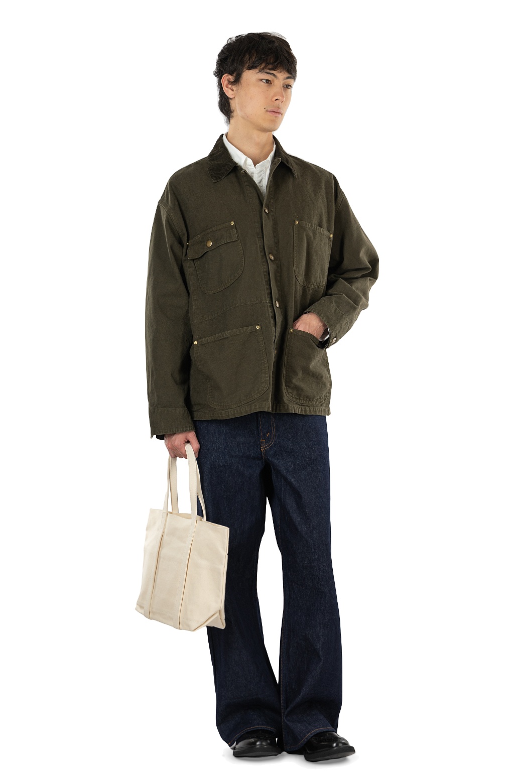 OrSlow Relaxed Fit Oxford Coverall - Coffee Brown