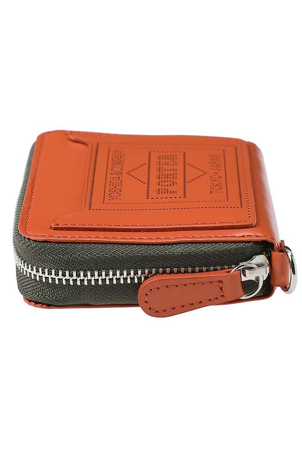 Porter Yoshida - PS Leather Wallet Zip Key Case - Black x Orange