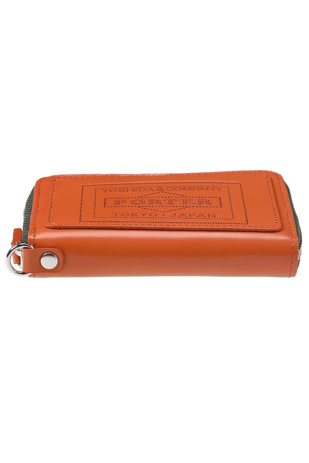Porter Yoshida - PS Leather Wallet Zip Key Case - Black x Orange
