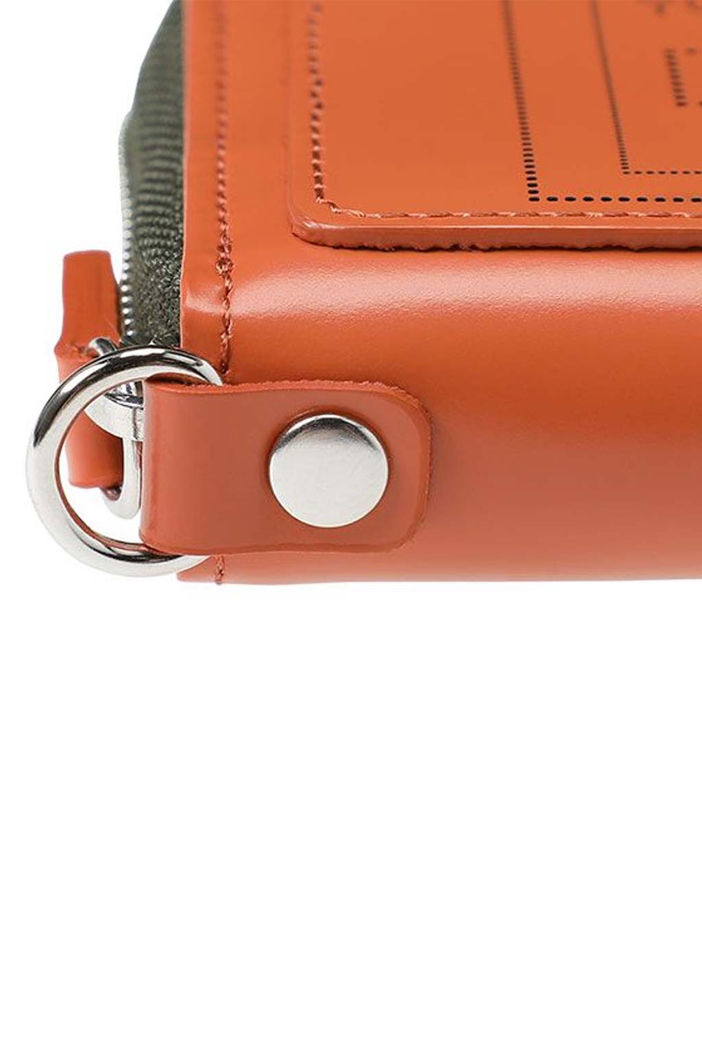 Porter Yoshida - PS Leather Wallet Zip Key Case - Black x Orange