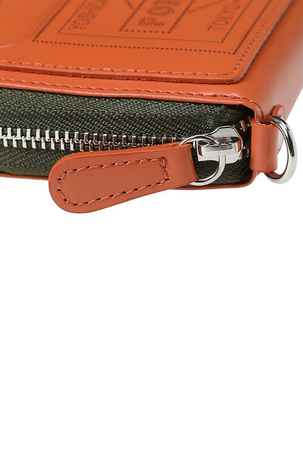 Porter Yoshida - PS Leather Wallet Zip Key Case - Black x Orange