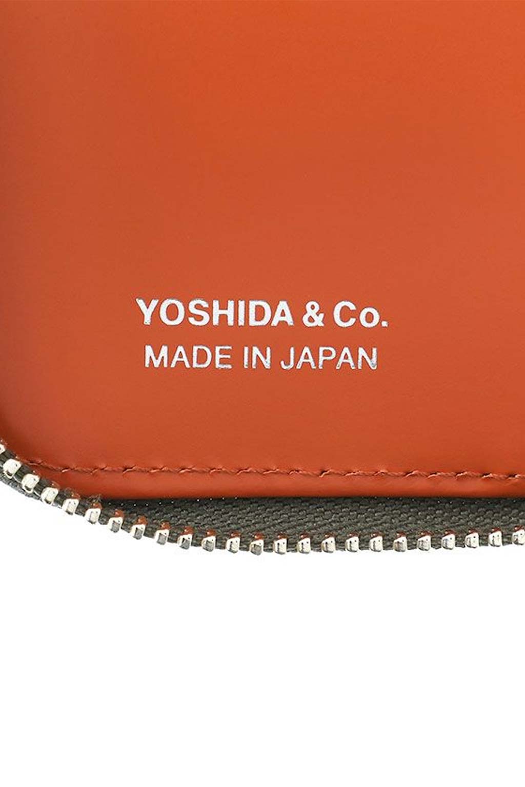 Porter Yoshida - PS Leather Wallet Zip Key Case - Black x Orange