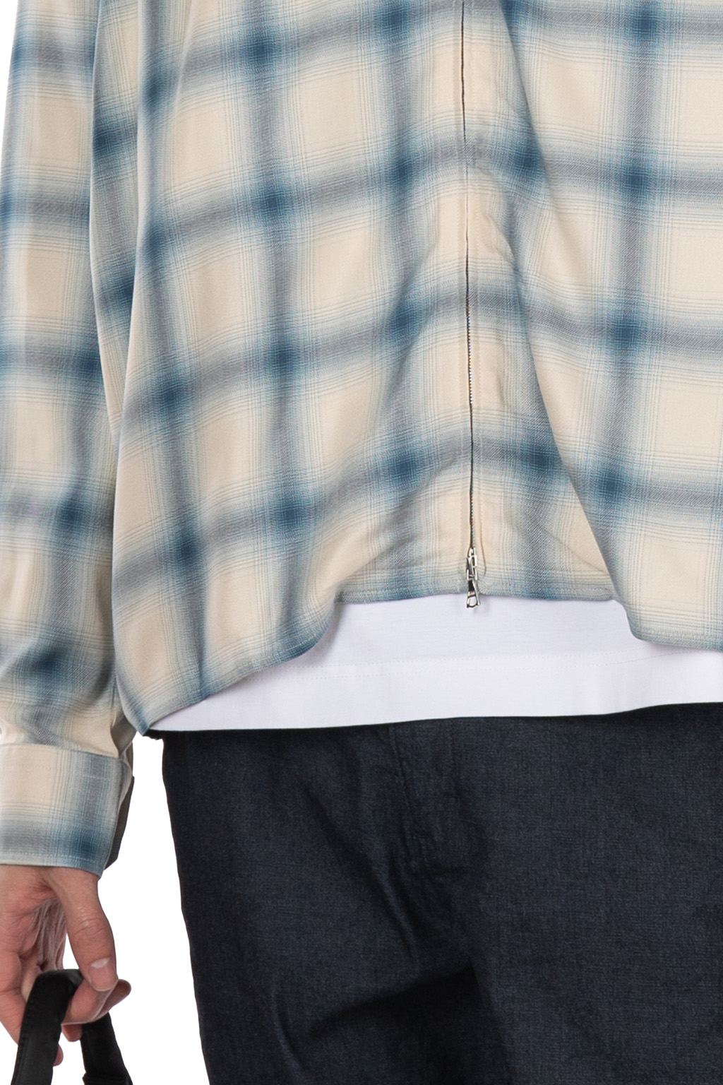 SOPHNET - DRAPE ZIP-UPSHIRT