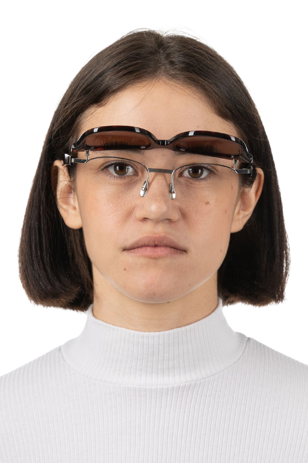 SOPHNET - Filp-UP Wellington Sunglasses - Brown