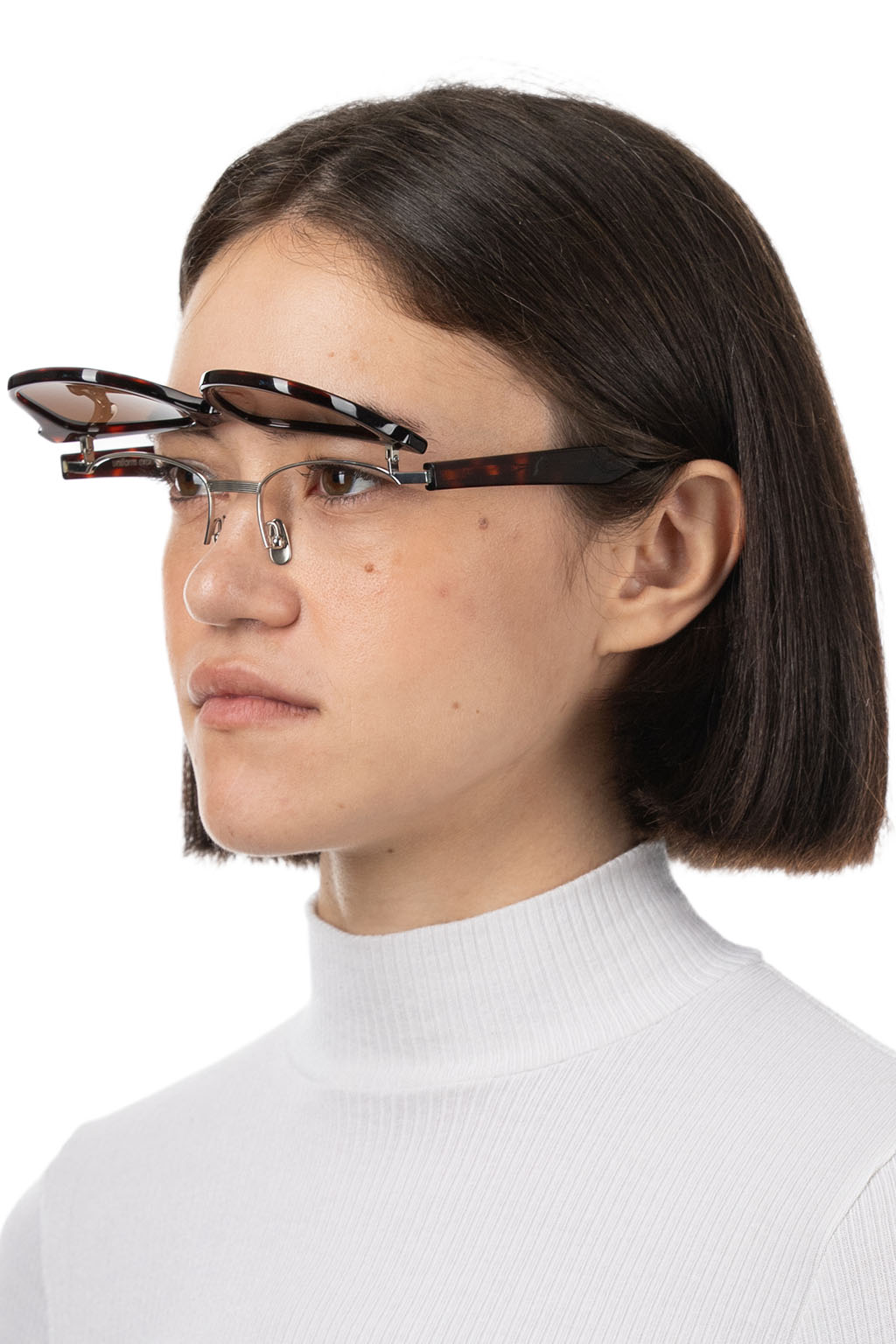 SOPHNET - Filp-UP Wellington Sunglasses - Brown