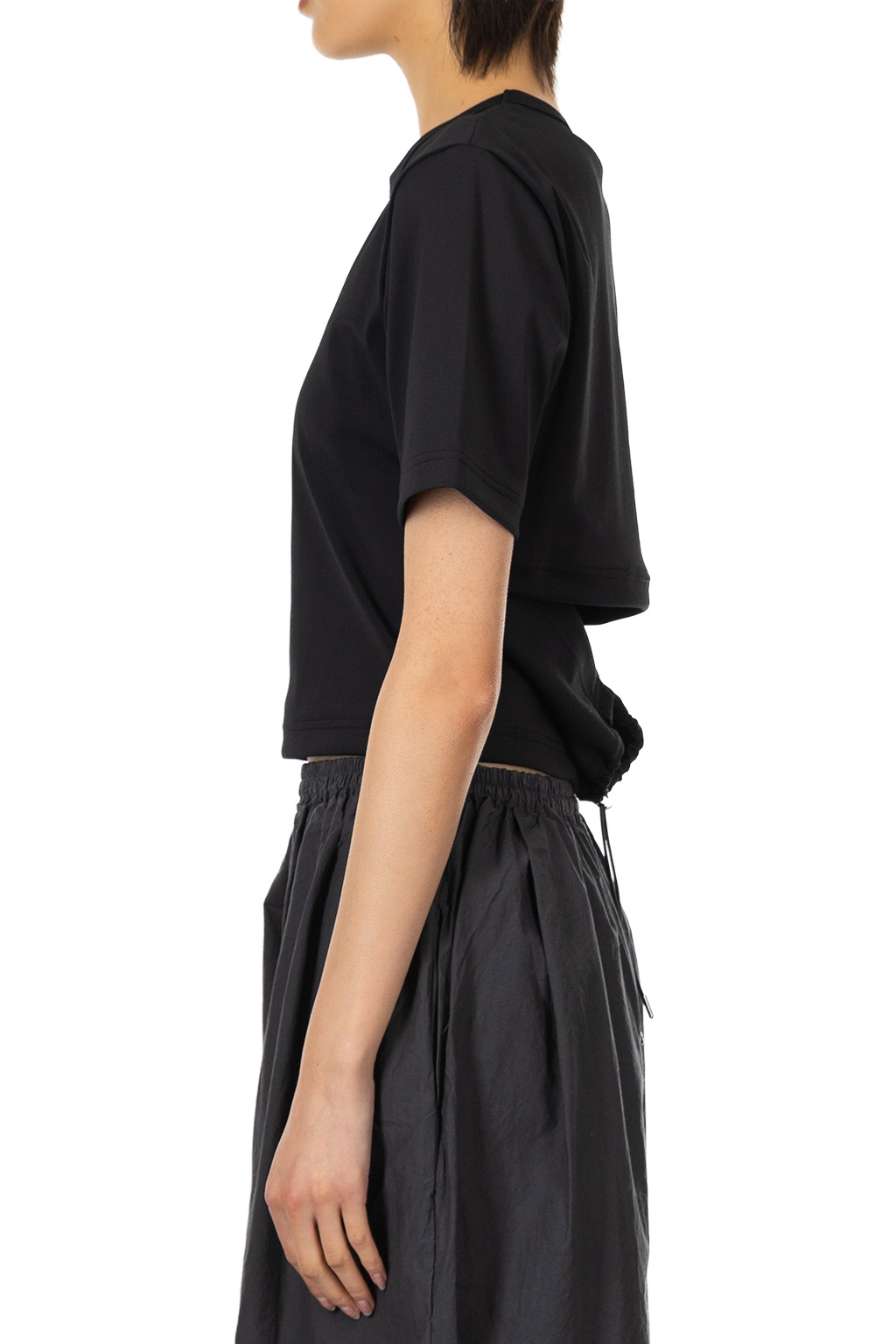 SYNTH - Back Cutting Cropped T - Black