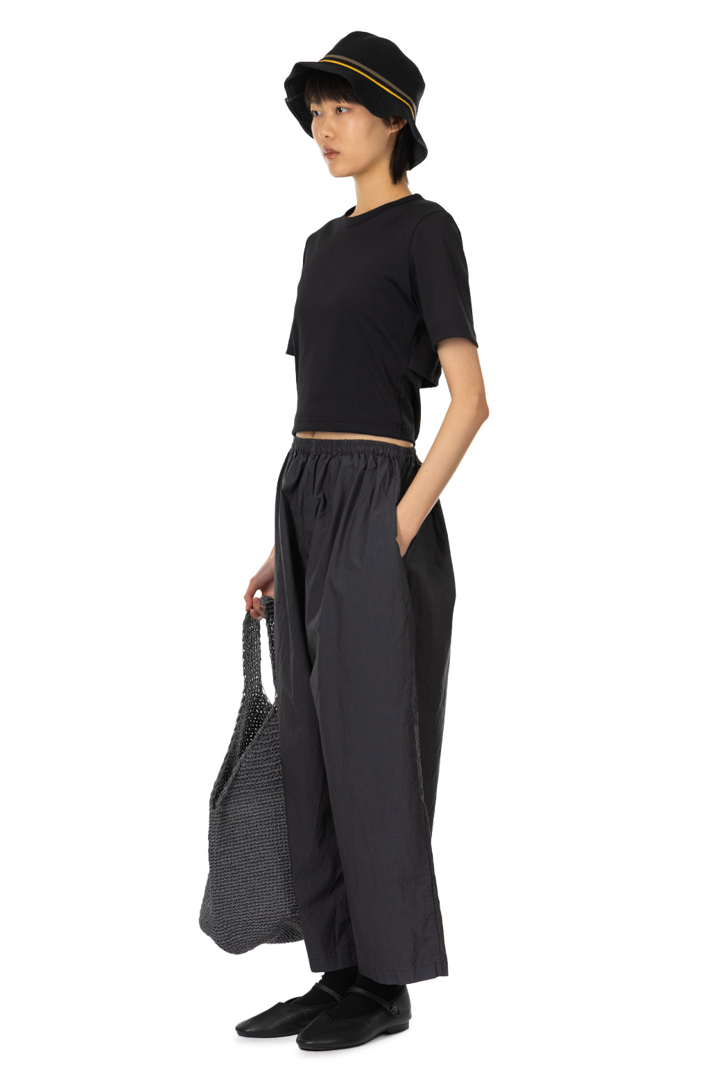 SYNTH - Back Cutting Cropped T - Black