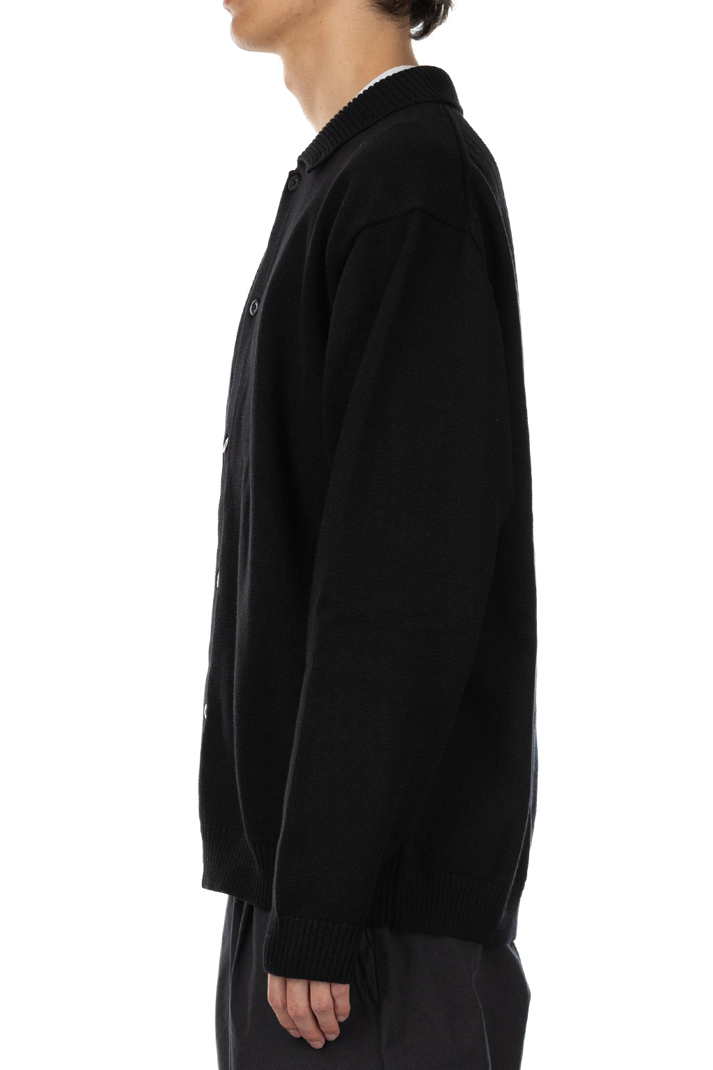 Still by hand - 10g Polo Cardigan - Black