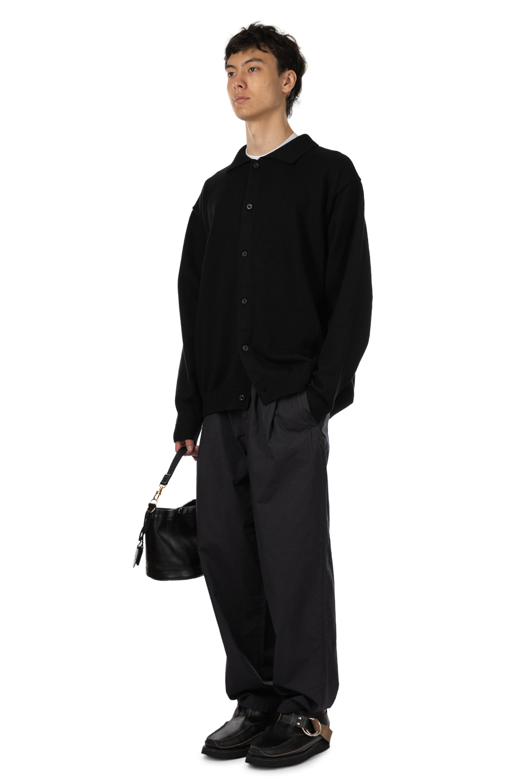 Still by hand - 10g Polo Cardigan - Black