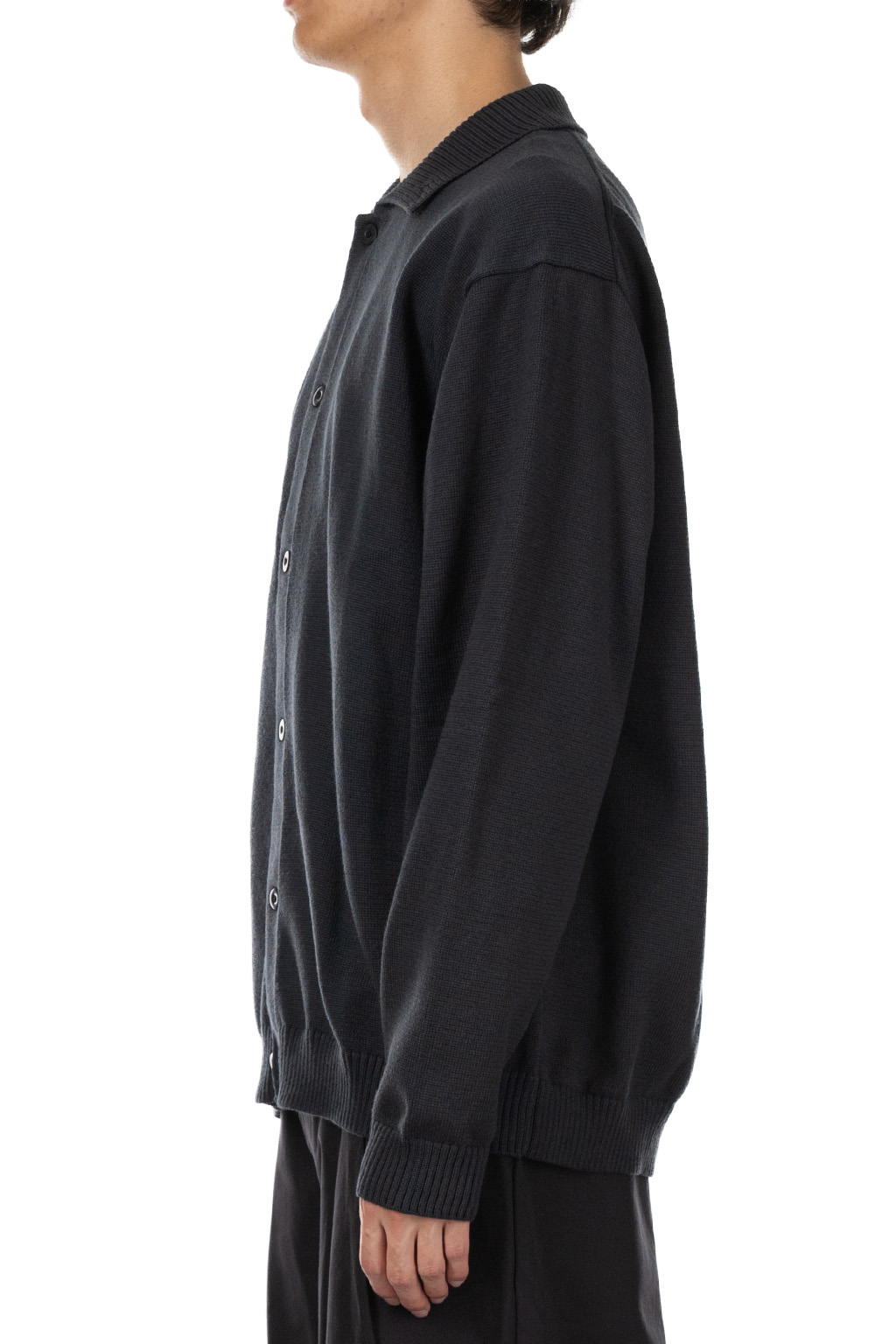 Still by hand - 10g Polo Cardigan - Blue Charcoal