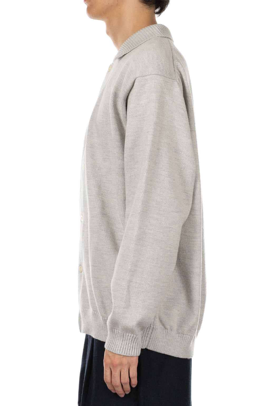 Still by hand - 10g Polo Cardigan - Light Grey