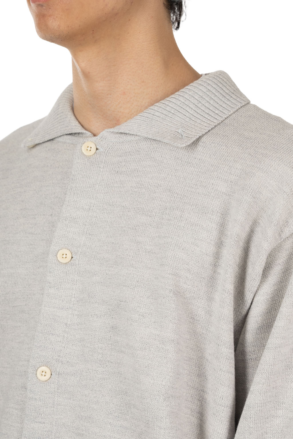 Still by hand - 10g Polo Cardigan - Light Grey