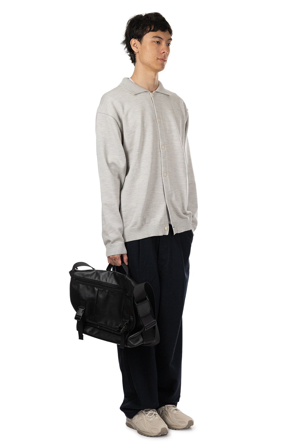 Still by hand - 10g Polo Cardigan - Light Grey