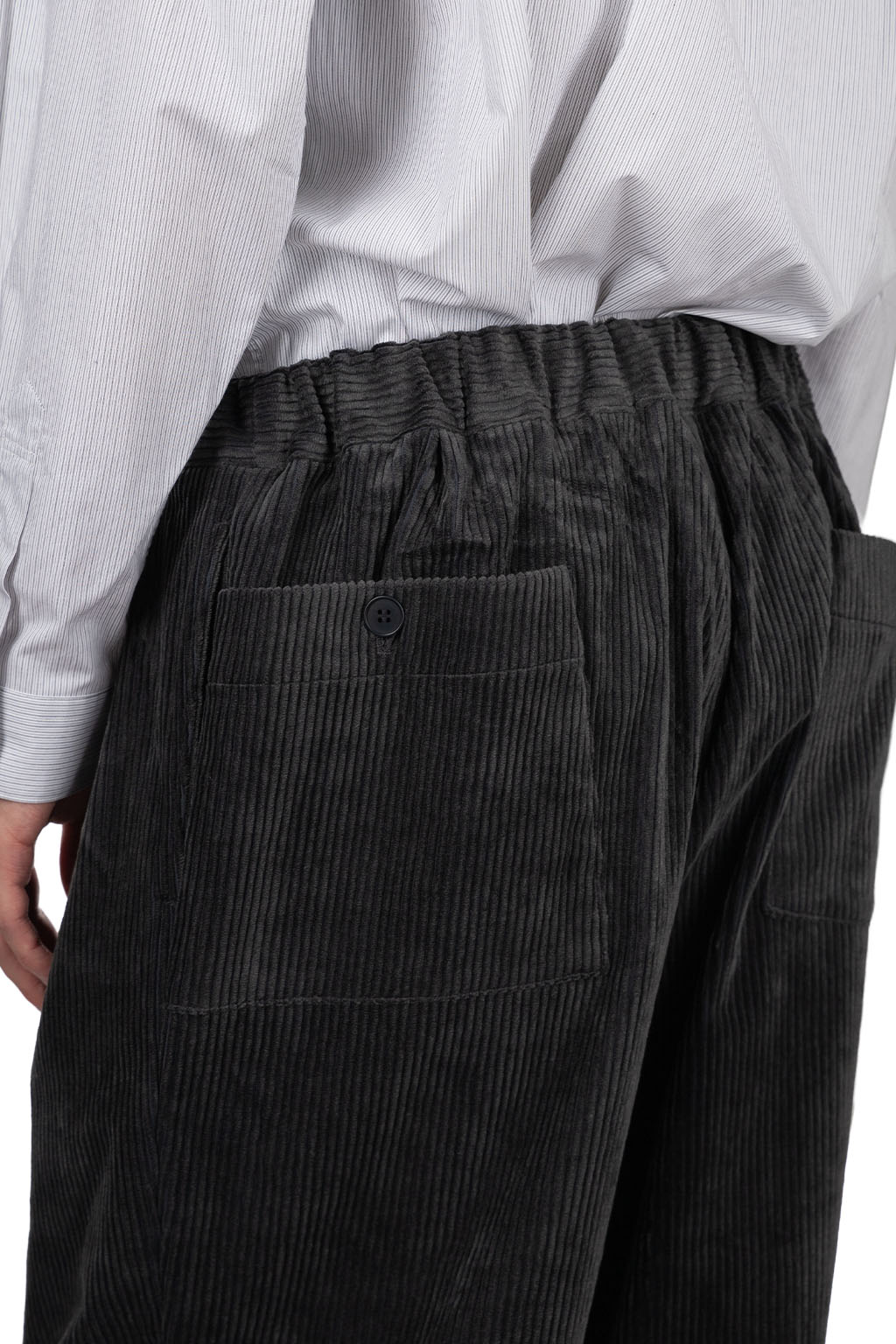 Still by hand - Corduroy Easy Pants - Blue Charcoal