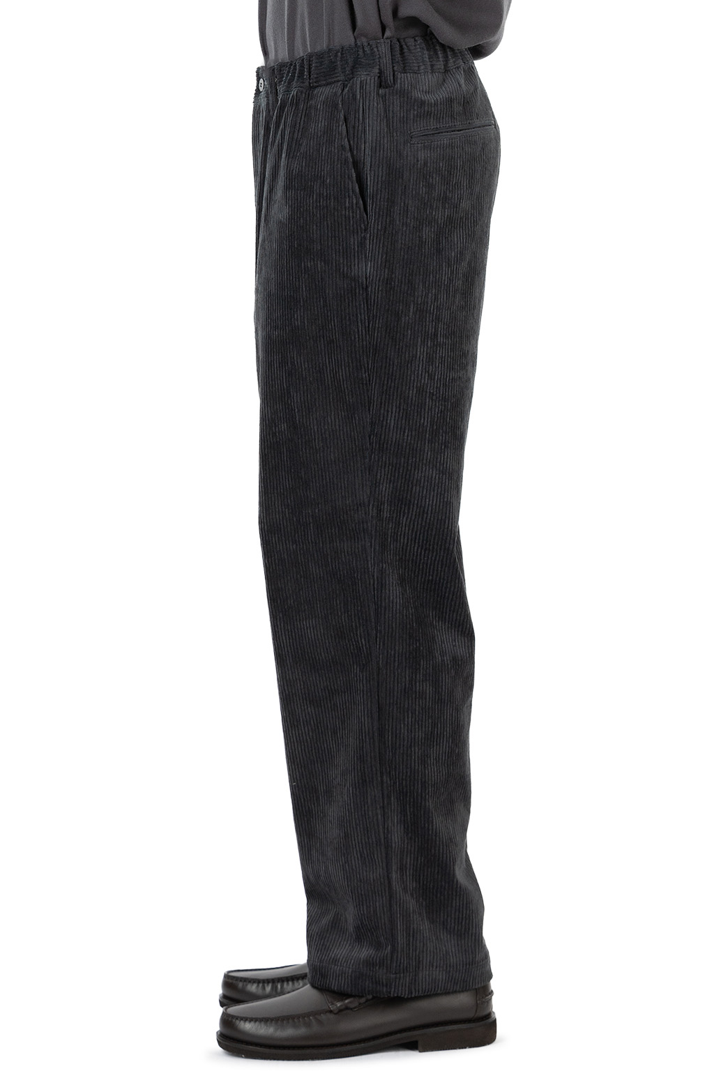 Still by hand - Corduroy Straight Pants - Blue Charcoal