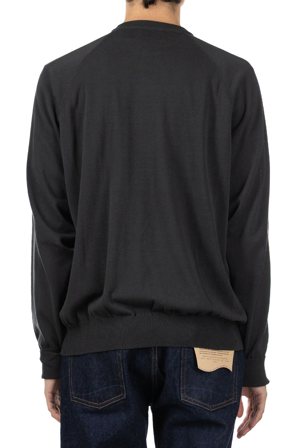 Still by hand - Cotton Silk Pullover - Green Charcoal