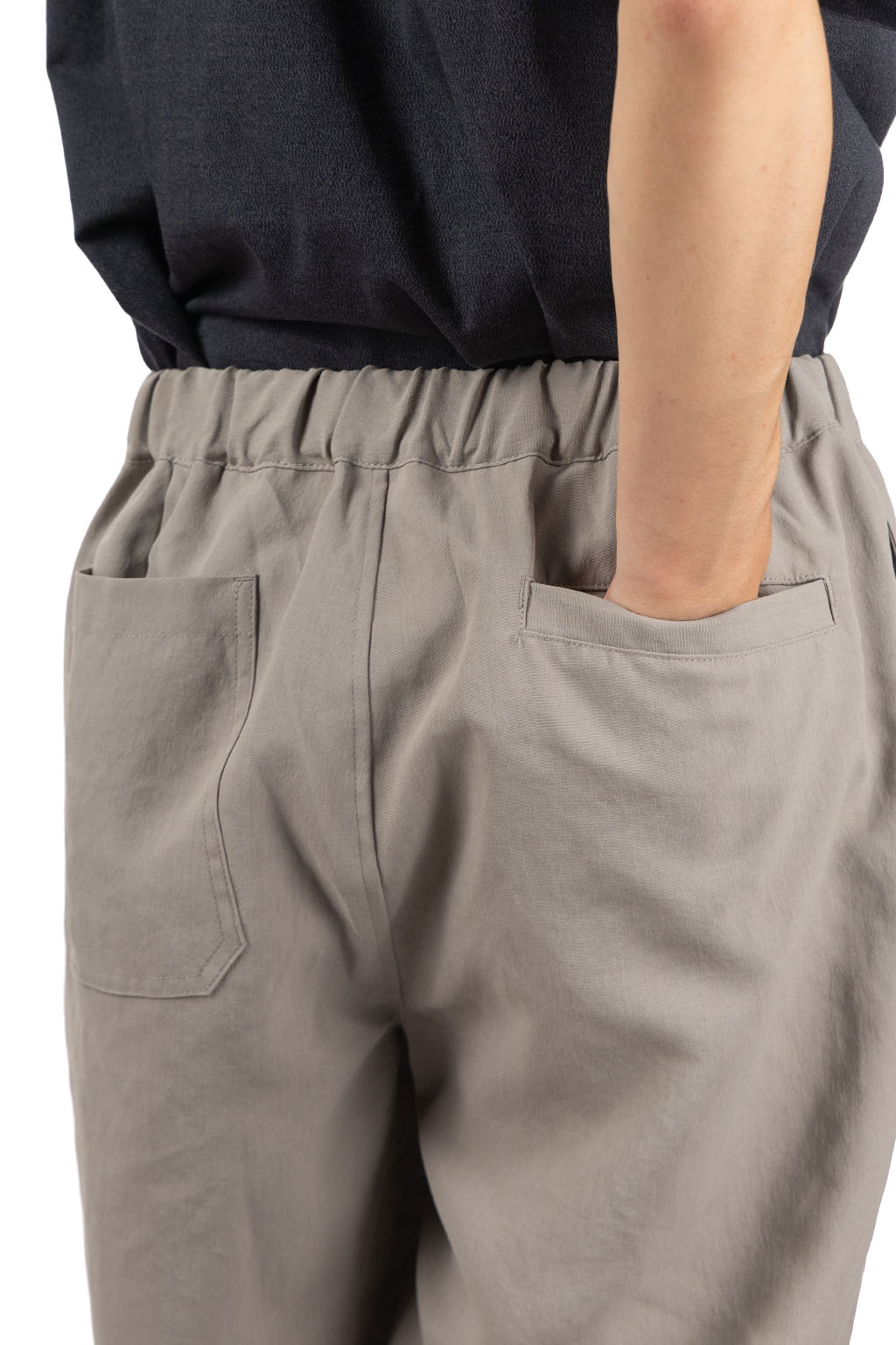 Still by hand - Elasticated Easy Pants - Greige