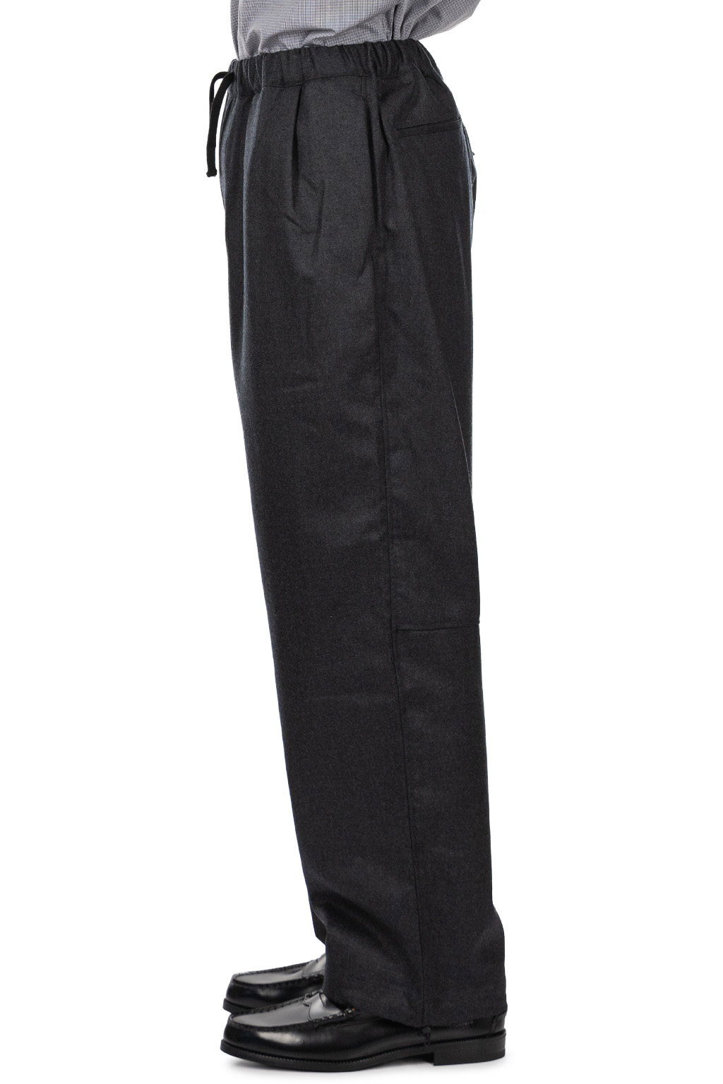 Still by hand - Free Adjusting Wool Pants - Charcoal