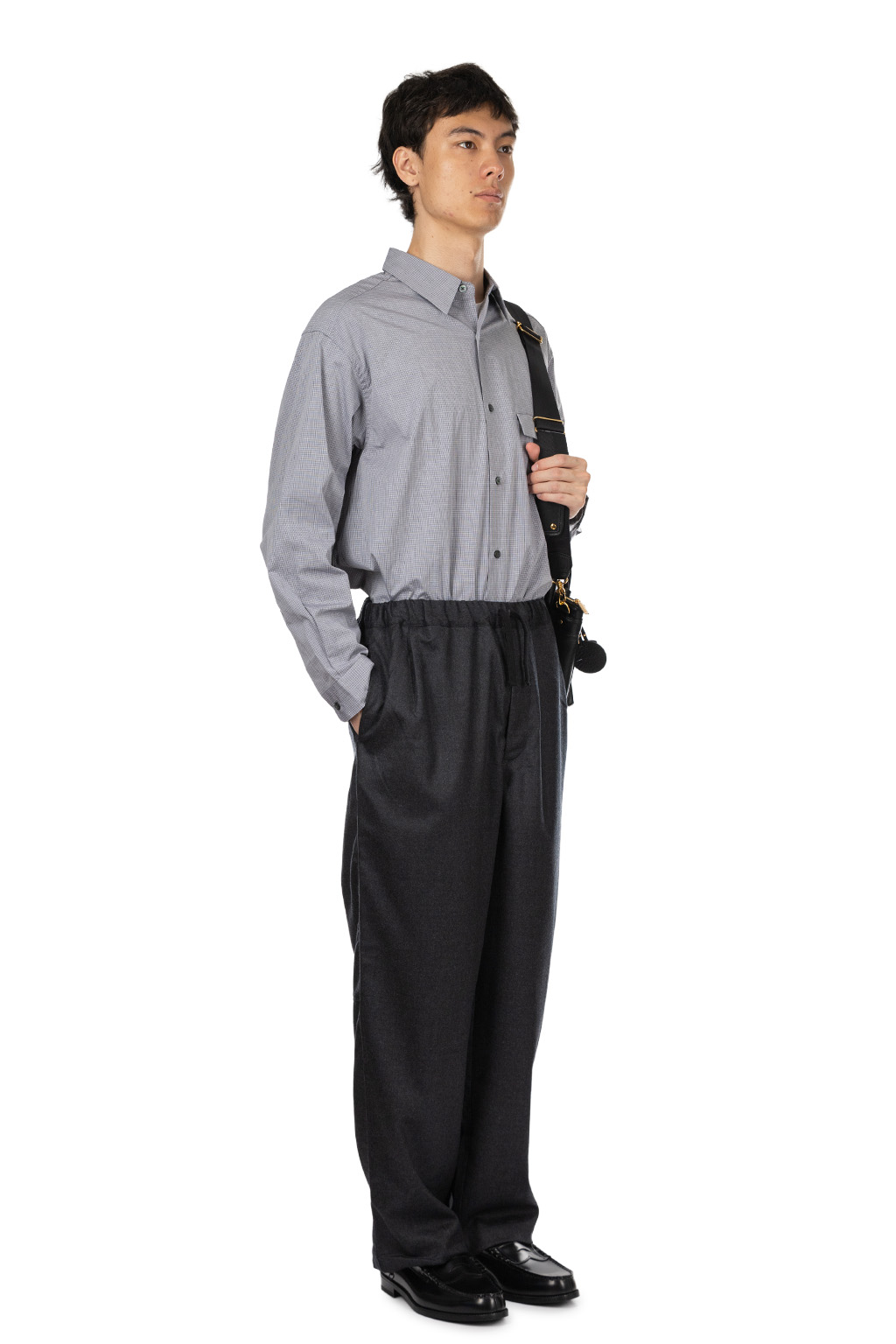 Still by hand - Free Adjusting Wool Pants - Charcoal