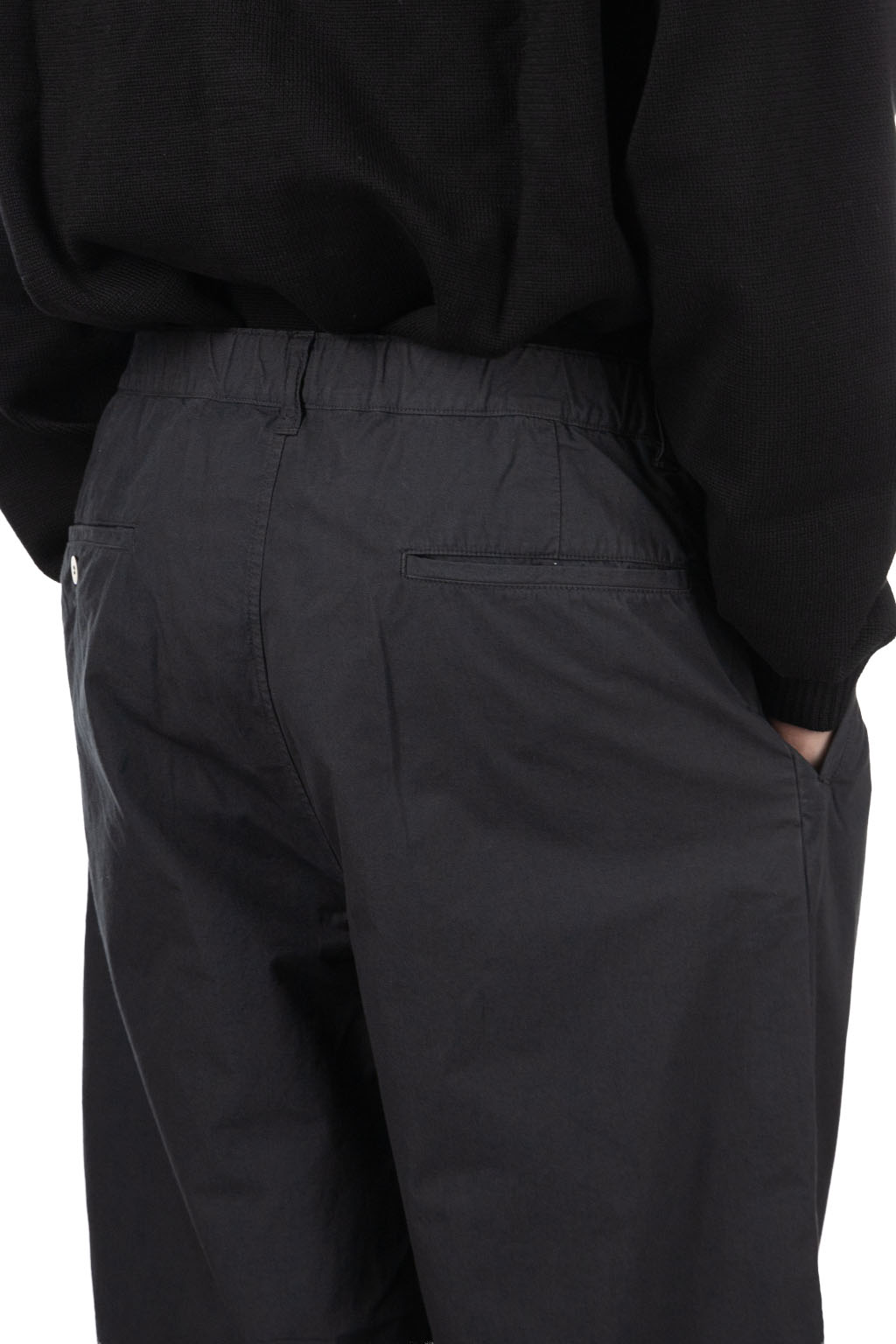 Still by hand - Garment-Dye Deep Tuck Pants - Blue Charcoal