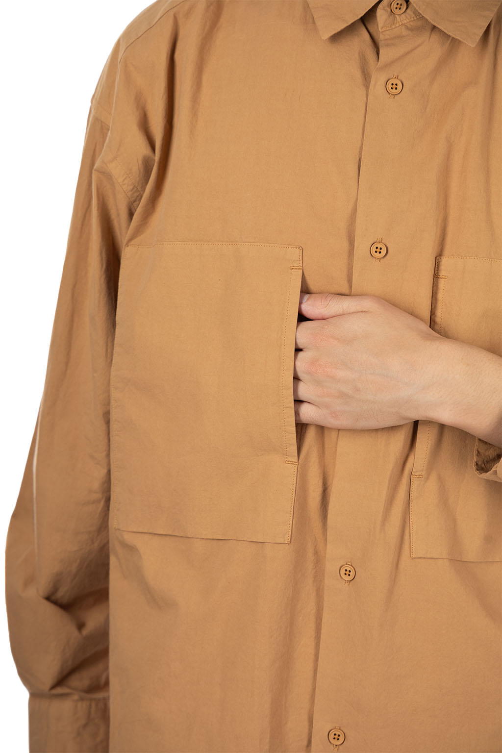 Still by hand - Garment-Dye Over Shirt - Pale Orange