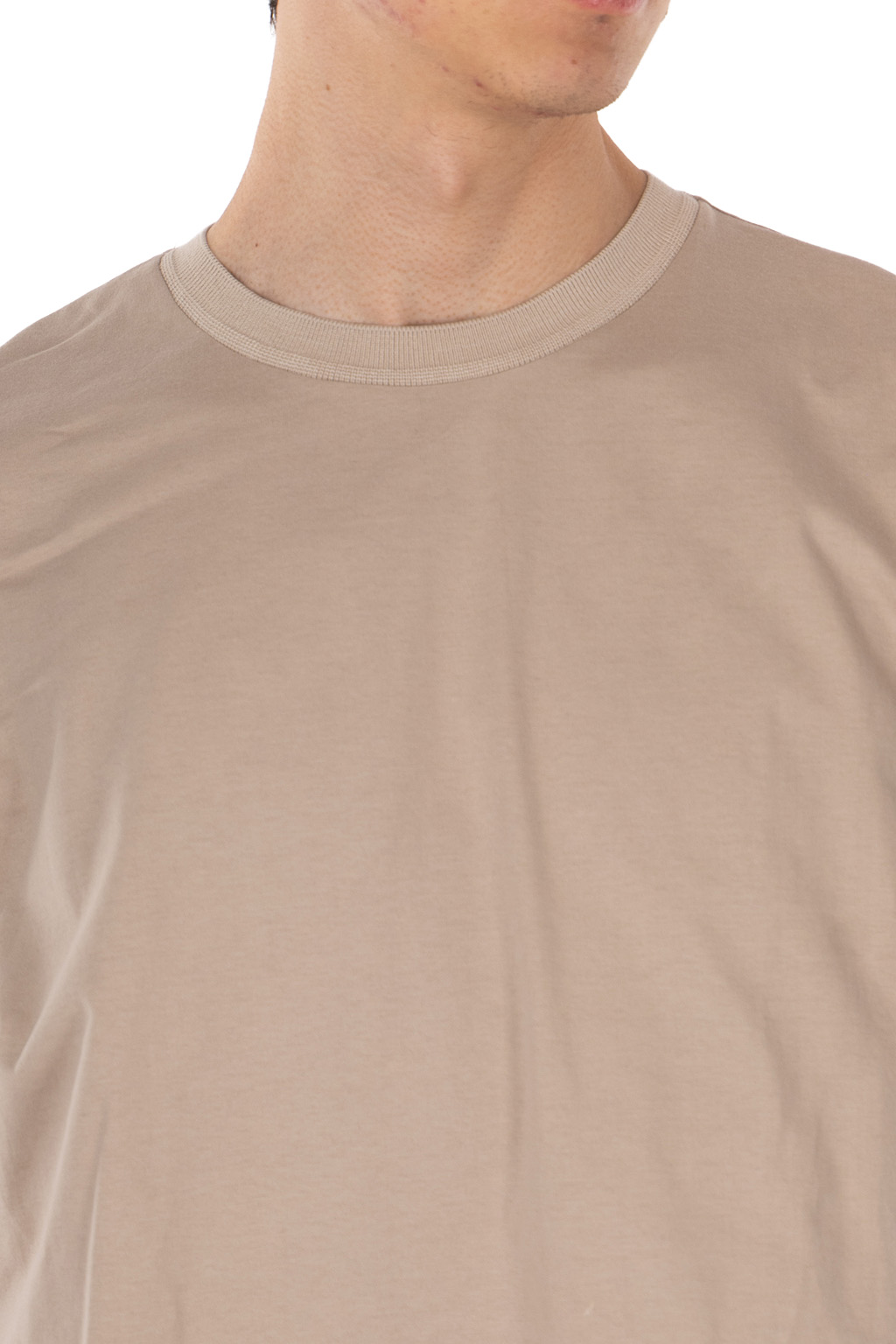 Still by hand - Knitted rib t-shirt - Sand Beige