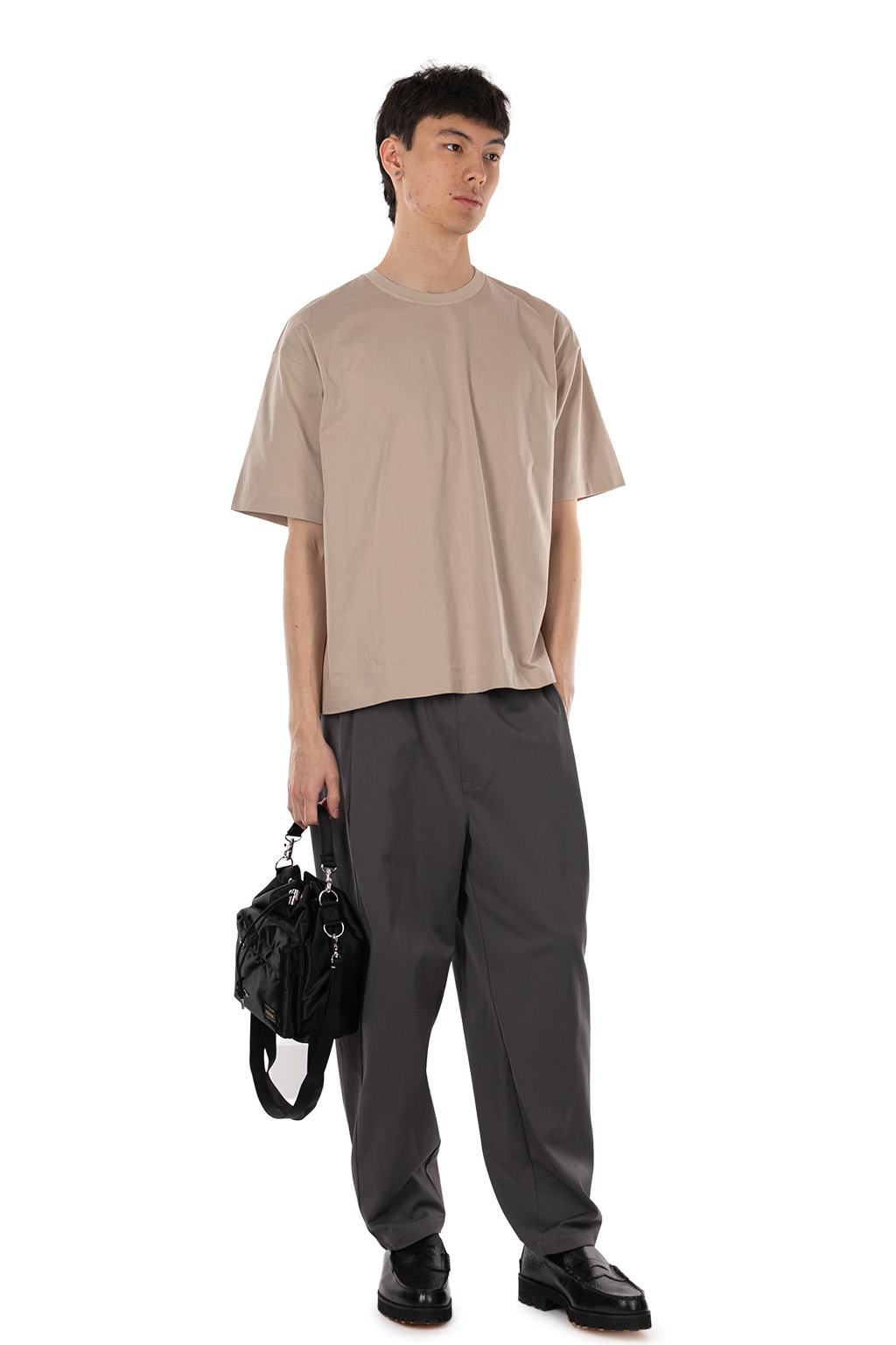 Still by hand - Knitted rib t-shirt - Sand Beige