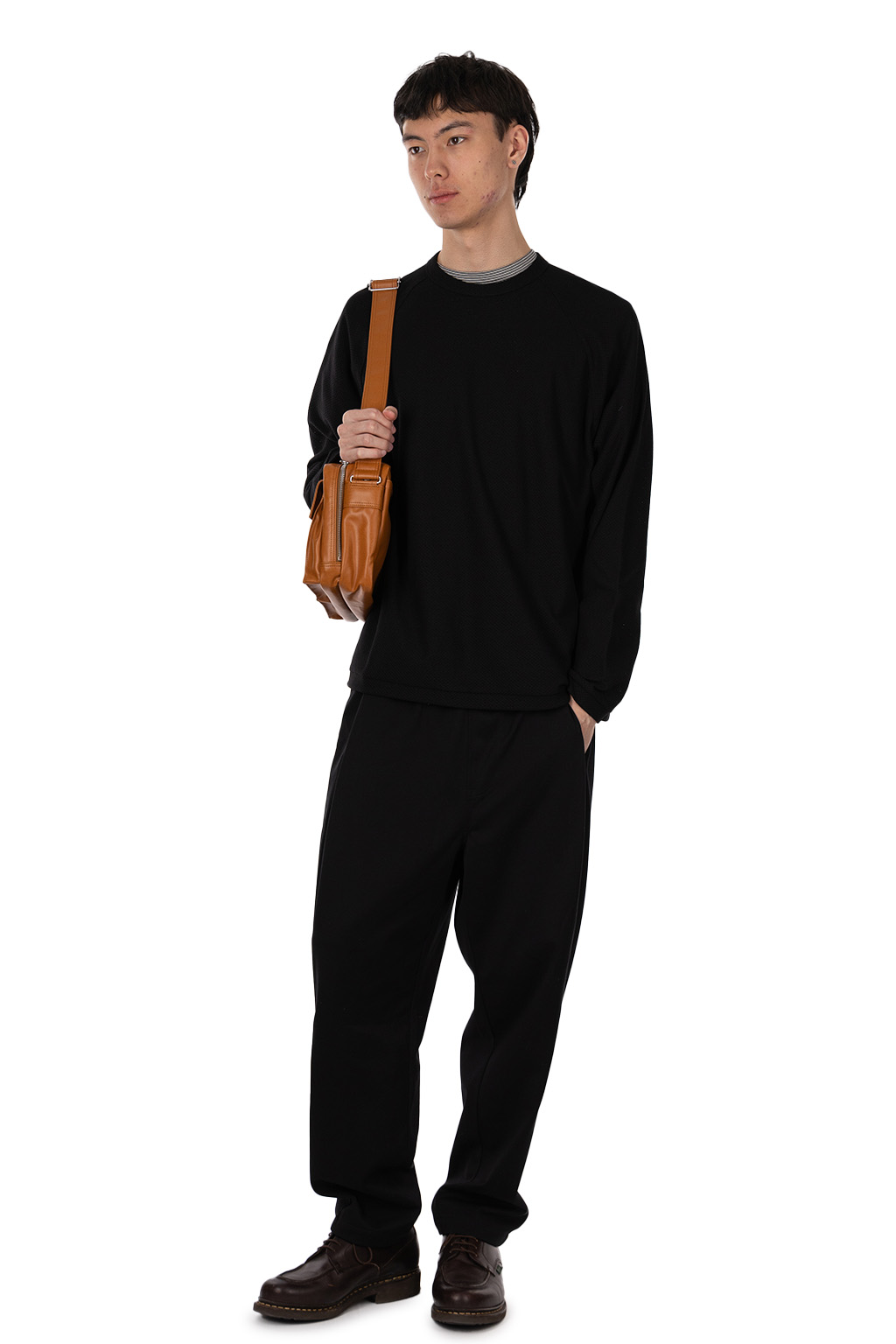 Still by hand - Moss stitch long sleeve  - Black